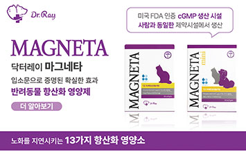 한국반려동물영양연구소 메디레이 카놉틱 눈영양제 마그네타미니 코프카 심장질환 오메가-3 프로키온 유산균 항산화 후코이카 면역증강제 바나퀸조인트 관절영양제